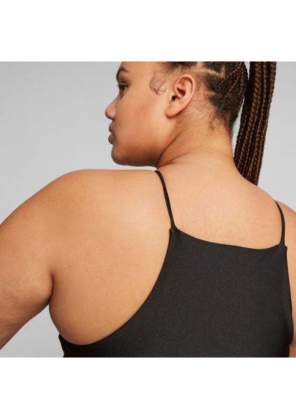Kadın Puma Black Puma T7 Shiny Crop Top Siyah Kadın T-Shirt modelleri