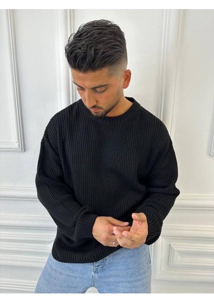 Kazak Oversize Çift Kat Örme Naturel Pamuk Bol Kesim Tüylenmeyen Salaş Triko Kazak indirimleri