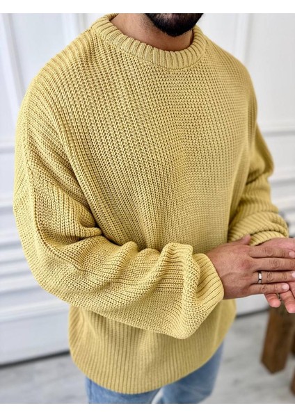 Kazak Oversize Çift Kat Örme Naturel Pamuk Bol Kesim Tüylenmeyen Salaş Triko Kazak modelleri