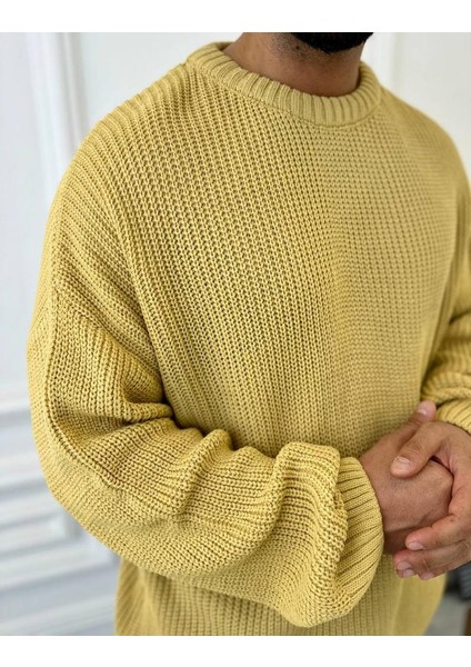 Kazak Oversize Çift Kat Örme Naturel Pamuk Bol Kesim Tüylenmeyen Salaş Triko Kazak indirimleri