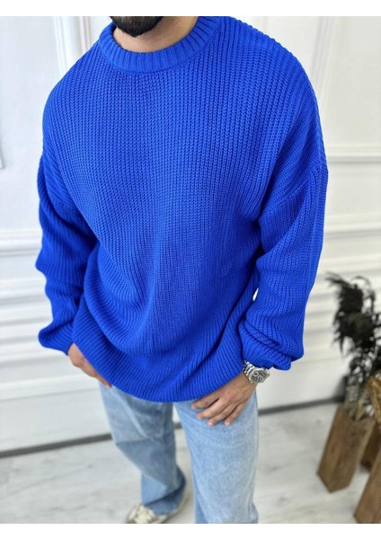 Kazak Oversize Çift Kat Örme Naturel Pamuk Bol Kesim Tüylenmeyen Salaş Triko Kazak indirimleri