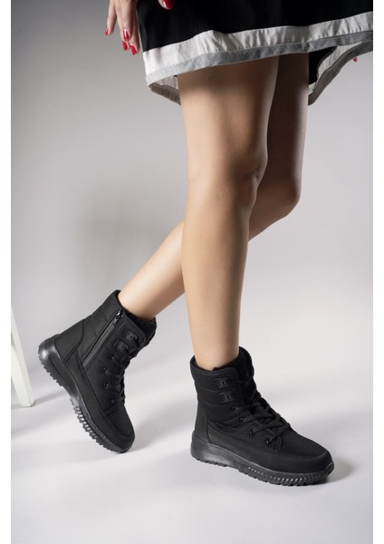 Kadın Fermuarlı İçi Kürklü Kar Botu Siyah Siyah fiyatları