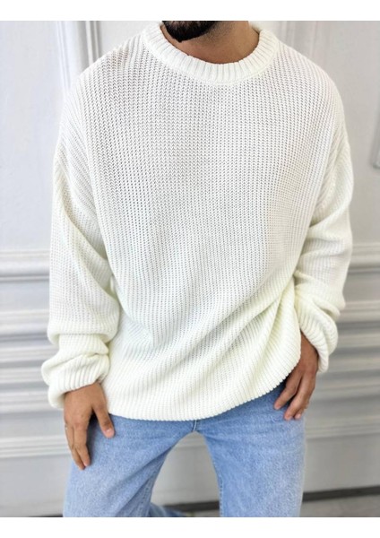 Kazak Oversize Çift Kat Örme Naturel Pamuk Bol Kesim Tüylenmeyen Salaş Triko Kazak modelleri