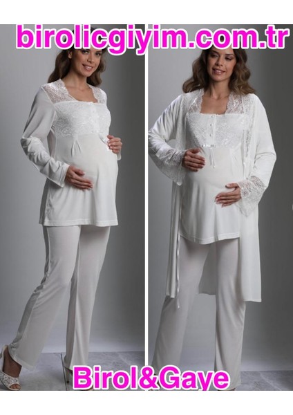 Birolgaye 3018 Hamile Lohusa 3 Lü Pijama Sabahlık Tk fırsatları