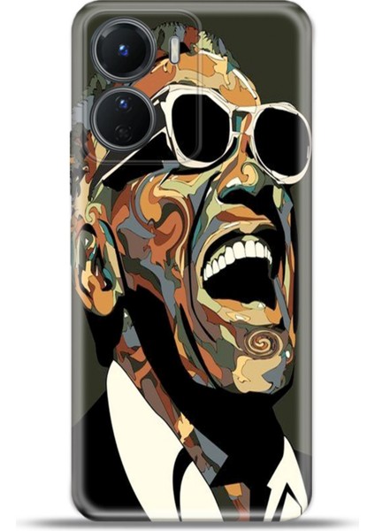 Vivo Y16 Kılıf Esnek Silikon Kamera Koruma 4K Desenli Özel Tasarım - Ray Charles