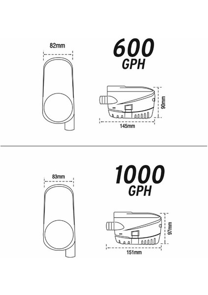 Sintine Pompası Otomatik, 600GPH, 24V