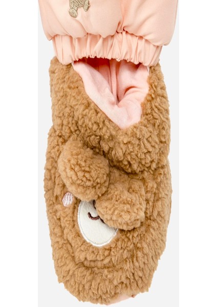 Sevimli Ayı Nakışlı Kürklü Patik Eldivenli Kapüşonlu Bebek Kozmonot Astronot Tulum fırsatları