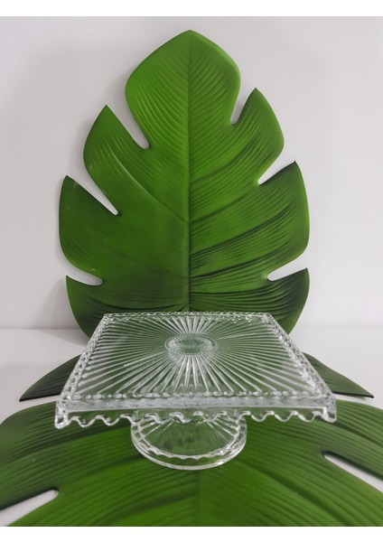 Cam Kare Kek Standı (18 Cm)