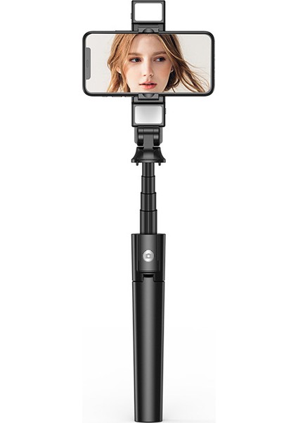 Alüminyum Alaşım Selfie Çubuğu Bluetooth El Ptz Güzellik Dolgu Işığı Canlı Üçgen Parantez (Yurt Dışından)