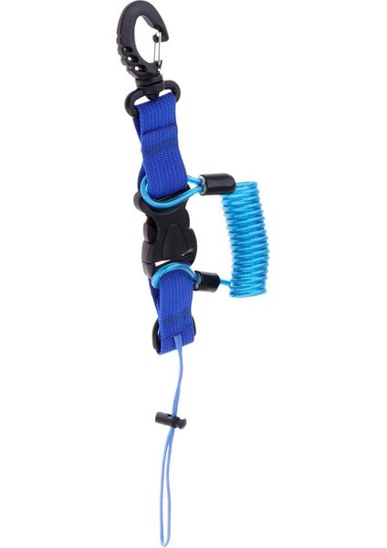 Dayanıklı Tüplü Dalış Spiral Yaylı Ipi Kamera Emniyet Tasması Mavi (Yurt Dışından)