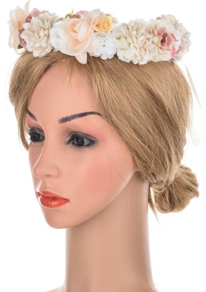 Kurdeleli Çiçek Taç Fotoğraf Sahne Başlığı Saç Aksesuarları Type8 cm (Yurt Dışından)