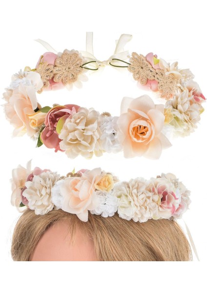 Kurdeleli Çiçek Taç Fotoğraf Sahne Başlığı Saç Aksesuarları Type8 cm (Yurt Dışından) fırsatları