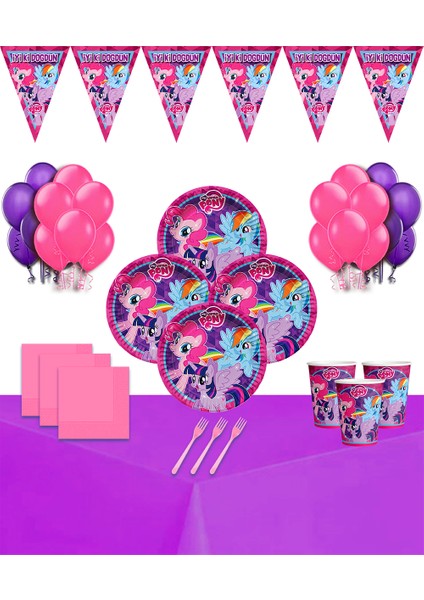 My Little Pony 40 Kişilik Doğum Günü Parti Süsleri Malzemeleri Seti