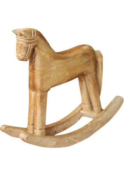 Ahşap Sallanan At Heykelcik Hayvan Mobilya Aksesuarları Küçük Takı Oyuncaklar (Yurt Dışından)