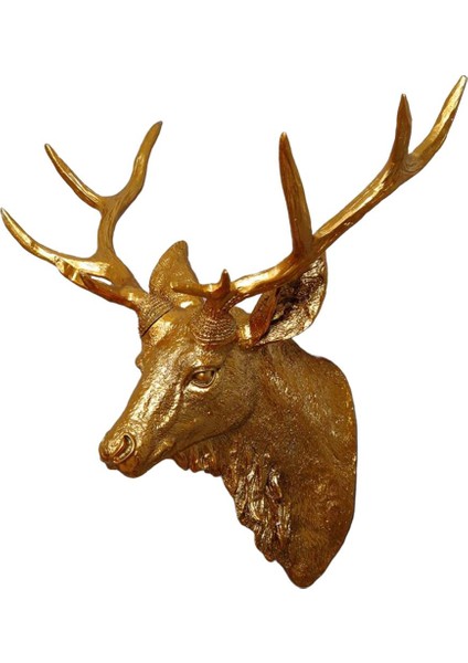 Geyik Kafası Geyik Dıy Heykeli Çıkartmaları Ev Odası Süsleri Altın (Yurt Dışından)