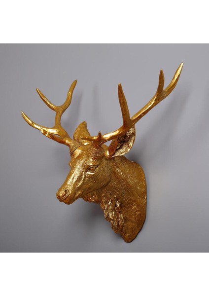 Geyik Kafası Geyik Dıy Heykeli Çıkartmaları Ev Odası Süsleri Altın (Yurt Dışından) modelleri