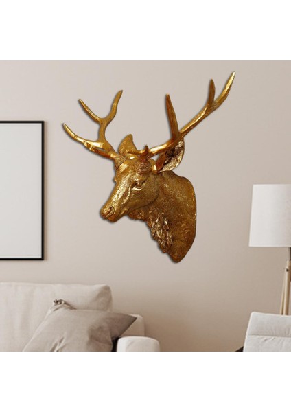 Geyik Kafası Geyik Dıy Heykeli Çıkartmaları Ev Odası Süsleri Altın (Yurt Dışından) fırsatları