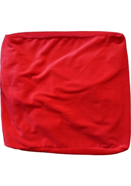 Elastik Alt Çıkarılabilir Kırmızı ile Yüksek Streç Ayak Dayama Ayak Taburesi Slipcover (Yurt Dışından)