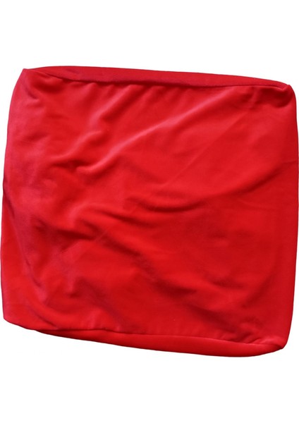 Elastik Alt Çıkarılabilir Kırmızı ile Yüksek Streç Ayak Dayama Ayak Taburesi Slipcover (Yurt Dışından)