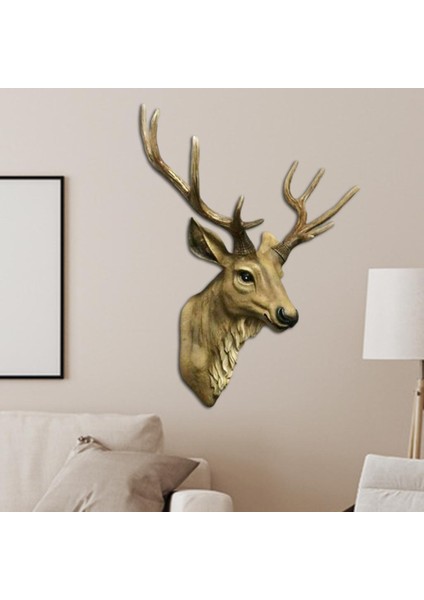 Geyik Kafası Geyik Dıy Heykeli Çıkartmaları Ev Odası Süsleri Doğal (Yurt Dışından) fırsatları