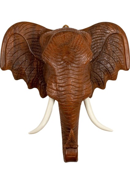 Fil Kafası Duvar Dekorasyonu Asılı Dayanıklı Ahşap Dekor Heykel Fil 26CMX26CM (Yurt Dışından) fiyatları