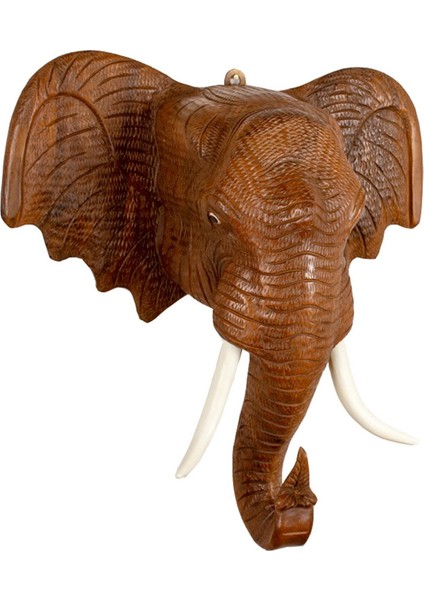 Fil Kafası Duvar Dekorasyonu Asılı Dayanıklı Ahşap Dekor Heykel Fil 26CMX26CM (Yurt Dışından) fırsatları
