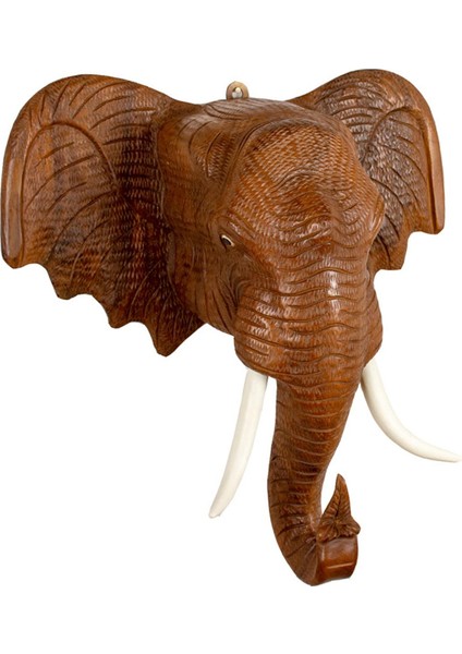 Fil Kafası Duvar Dekorasyonu Asılı Dayanıklı Ahşap Dekor Heykel Fil 26CMX26CM (Yurt Dışından) indirimleri