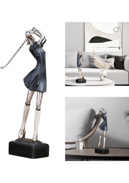 Reçine Spor Şekil Yaratıcı El Sanatları Golfçü Heykel Ev Masa Raf Heykeli Kadın (Yurt Dışından) modelleri