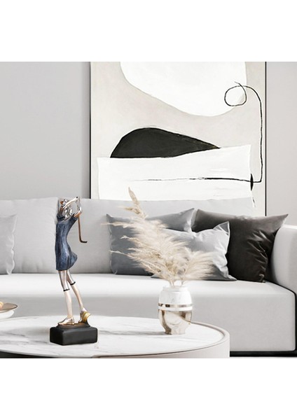 Reçine Spor Şekil Yaratıcı El Sanatları Golfçü Heykel Ev Masa Raf Heykeli Kadın (Yurt Dışından) fırsatları