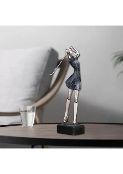 Reçine Spor Şekil Yaratıcı El Sanatları Golfçü Heykel Ev Masa Raf Heykeli Kadın (Yurt Dışından) indirimleri