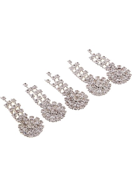5 Kristal Çiçek Bezemeler Rhinestone Düğme Flatback Düğün Dekorları (Yurt Dışından)