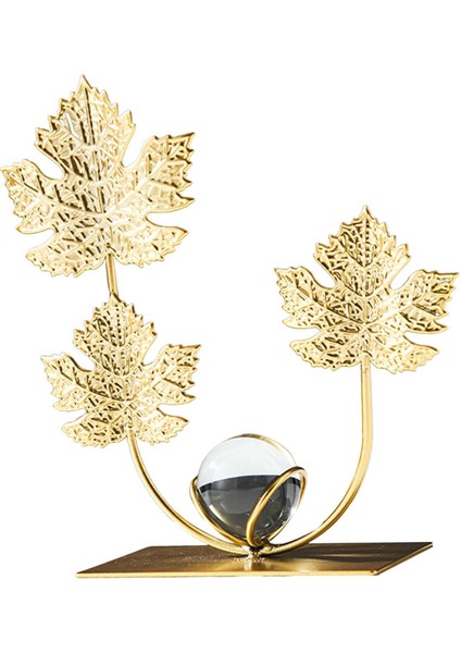 Ferforje Yapraklar Heykeli Modern Ev Dekor Metal Yaprak Heykel Masaüstü Akçaağaç Yaprağı (Yurt Dışından)