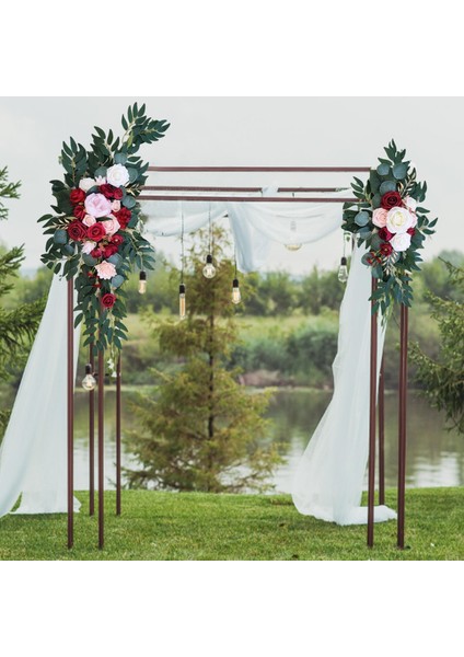 Sahte Ipek Çiçek Asma Sarmaşıklar Çelenkler Kırmızı 80CMX50CM (Yurt Dışından)