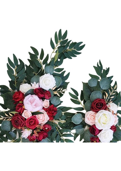 Sahte Ipek Çiçek Asma Sarmaşıklar Çelenkler Kırmızı 80CMX50CM (Yurt Dışından)