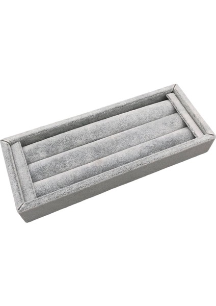 Yerli Üretim Ufak Boy Süet Kumaş Gri Renk 18 / 7 cm Rulo Çekmece Içi Yüzük Standı