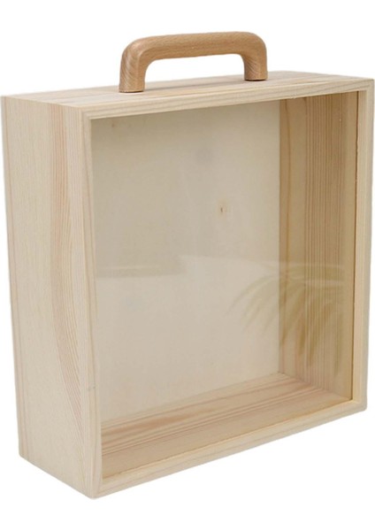 Saplı Ahşap Kutu Portatif Boyasız Kapaklı Bitmemiş Ahşap Kutular Akrilik Kapaklı Büyük (Yurt Dışından) fırsatları