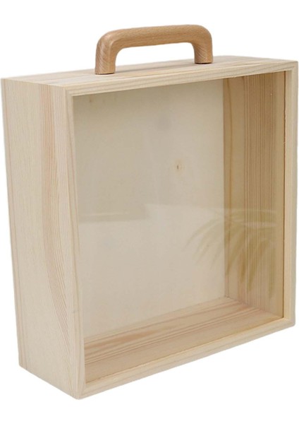 Saplı Ahşap Kutu Portatif Boyasız Kapaklı Bitmemiş Ahşap Kutular Akrilik Kapaklı Büyük (Yurt Dışından) indirimleri
