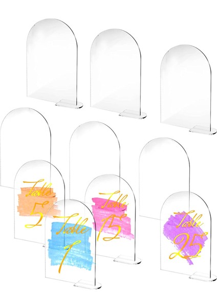 10 Adet Şeffaf Akrilik Yer Kartları Standı ile El Yazılı Süblimasyon Dıy Konuk Isimleri Düğün Resepsiyon Dekorasyon Için Boş Kemerli Gıda Işaretleri 10 Adet (Yurt Dışından) indirimleri