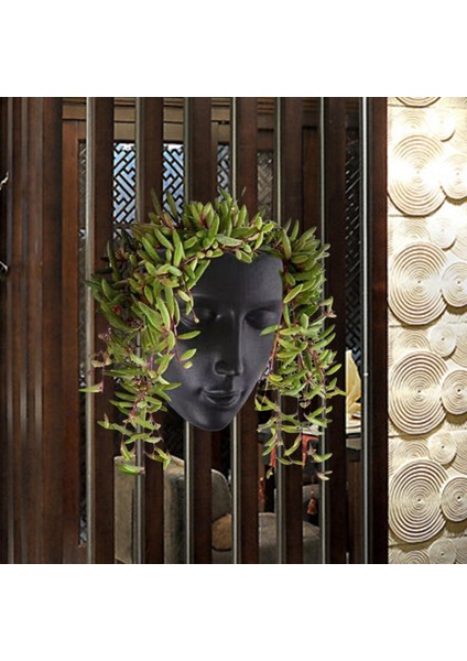 Balkon Açık Kapalı Siyah Için Ekici Vazo Seramik Süs Yüz Saksı (Yurt Dışından)