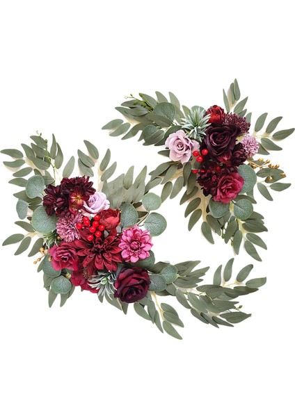 Dekoratif Stil E Için 2 Parça Yapay Çelenk Sahte Çiçek Düğün Merkezi (Yurt Dışından) fiyatları