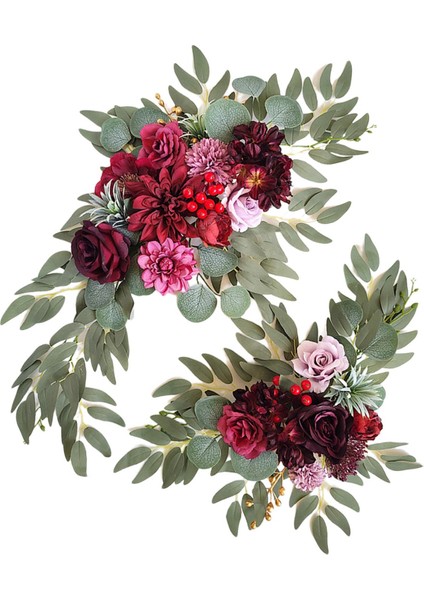 Dekoratif Stil E Için 2 Parça Yapay Çelenk Sahte Çiçek Düğün Merkezi (Yurt Dışından) fırsatları