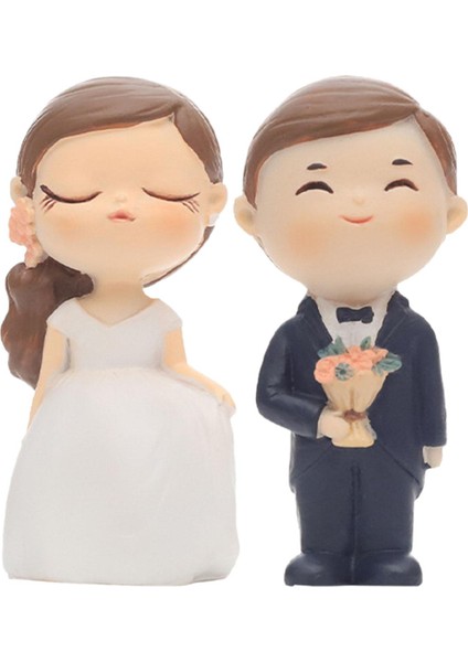 Modern Düğün Pastası Topper Cupcake Dekorasyon Dıy Damat Gelin Heykel Siyah Takım Elbise Için (Yurt Dışından)