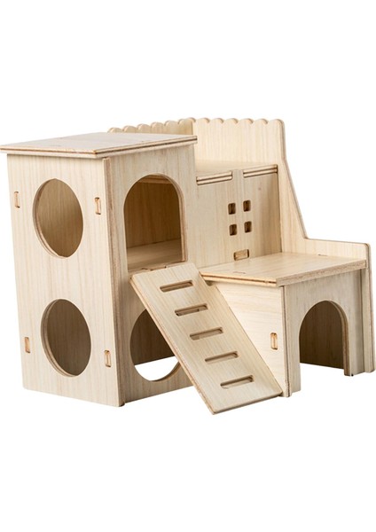 Hamster Labirent Ahşap Ev Kafes Aksesuarları Kabin Hideaway Kafes Dekor Peyzaj Stil C (Yurt Dışından)