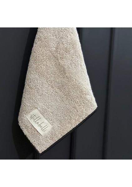 | Pamuk | 30 x 30 Cm| 3lü | Banyo |otel |havlu Set| Bej Renk | Soura |kenar Siyah fiyatları