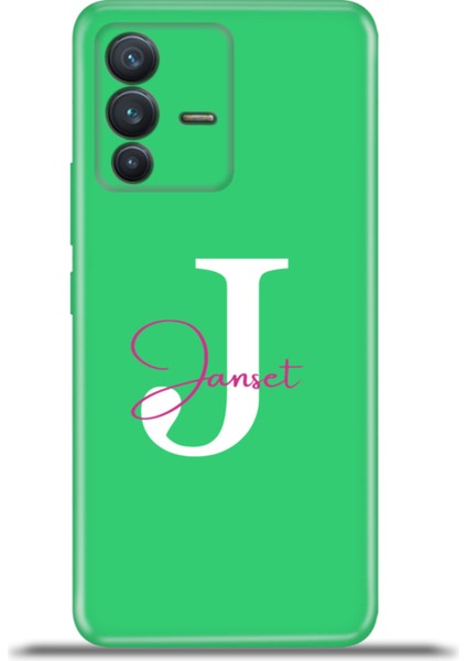 Vivo V23 5g Kılıf Silikon Esnek Kamera Koruma Kişiye Özel Isim Harf Zao Yeşil - J