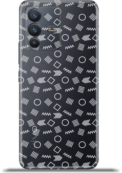 Vivo V23 5g Kılıf Esnek Silikon Kamera Koruma 4K Desenli Özel Tasarım - Geometrik