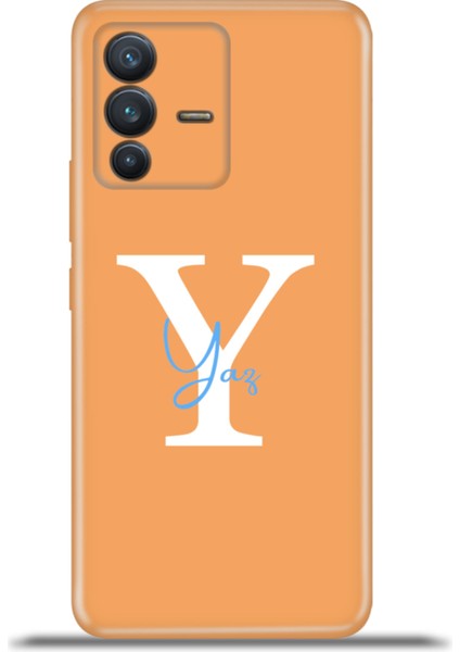 Vivo V23 5g Kılıf Silikon Esnek Kamera Koruma Kişiye Özel Isim Harf Zao Turuncu - Y