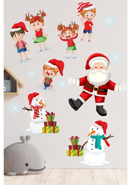 Noel Baba ve Sevimli Çocuklar Çocuk Odası Stickeri