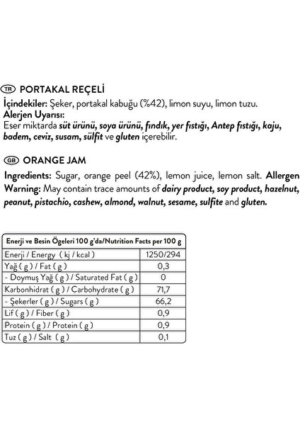 Portakal Reçeli 400g x 3 Adet