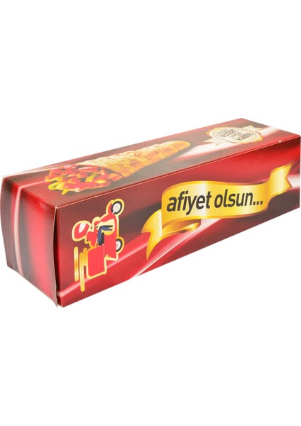 Dürüm Kutusu 24 cm 100'lü Paket Krome Karton Baskılı Ambalaj modelleri